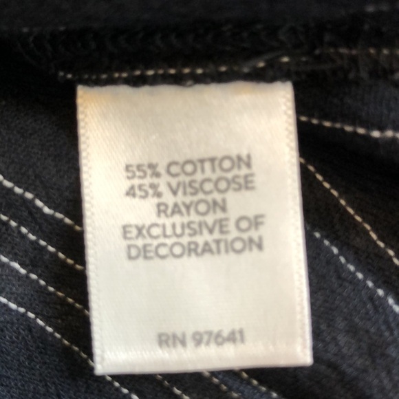 J. Jill Embroidered Popover Black Peasant Blouse Women's V-Neck Boho Size M - Picture 10 of 11